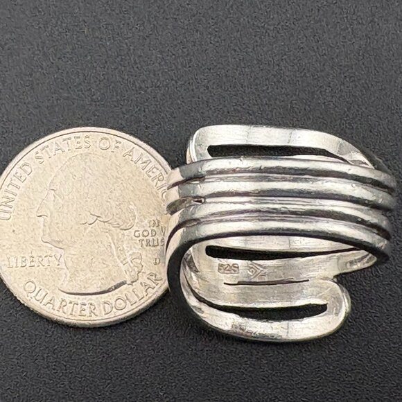 925 Sterling Silpada Modern Maze Sculptured 1" wide Ring Sz 10 - 12.7 grams - Picture 10 of 13